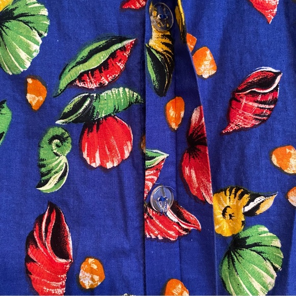 Vintage men’s short sleeve button up tropical shirt with shell motif Acapulco - Picture 3 of 5